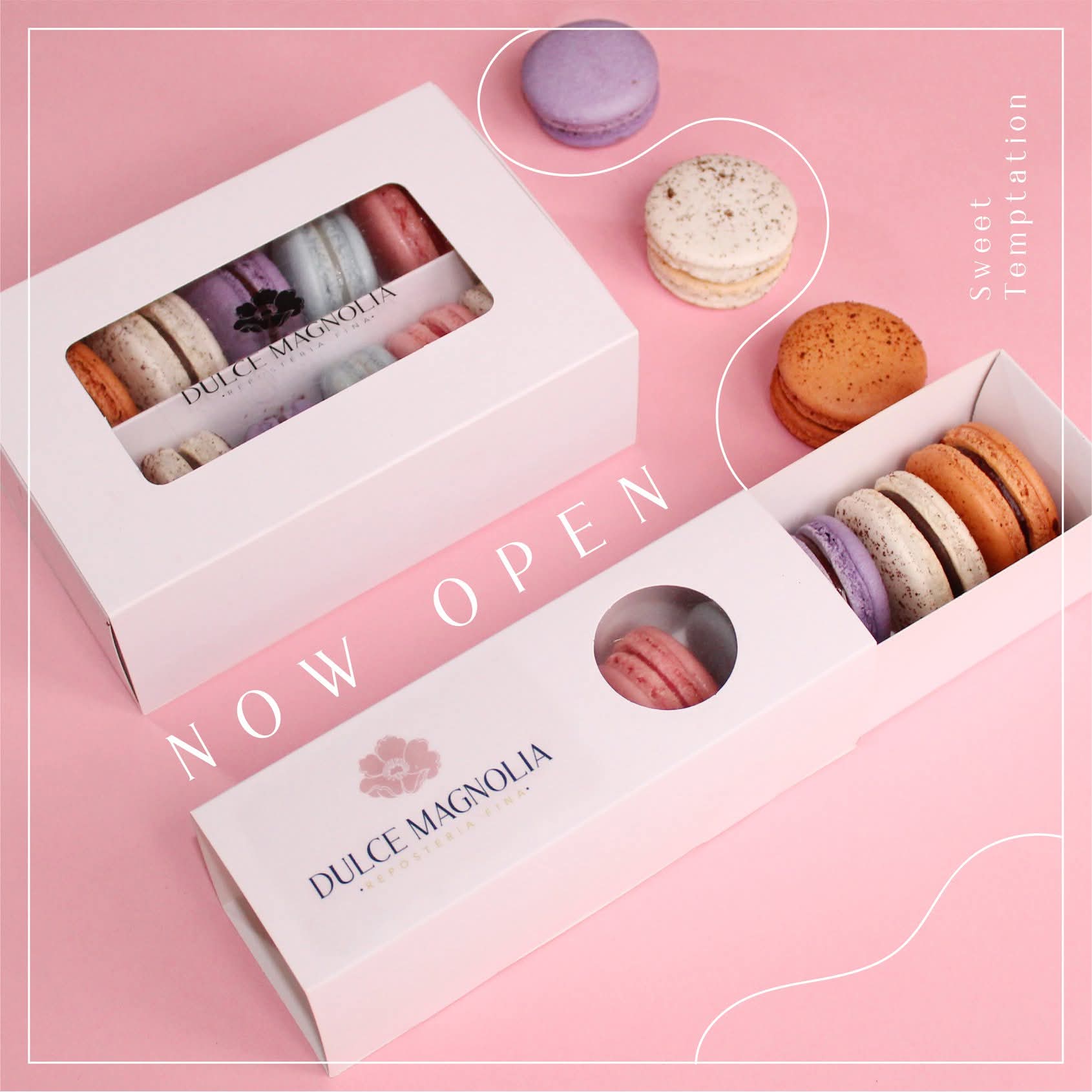 Dulce Magnolia: Repostería delicada con branding dulce.